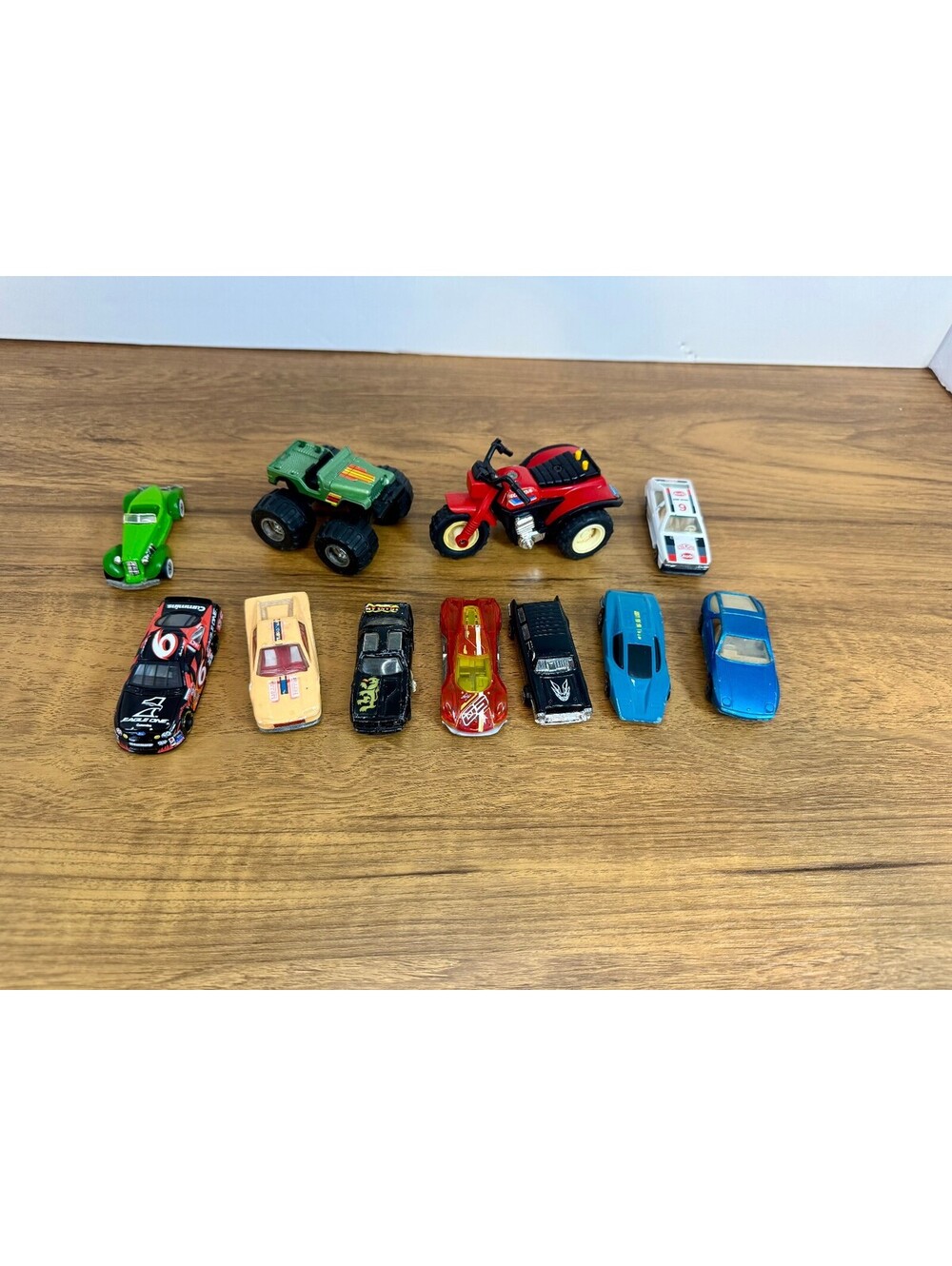 Vintage Toy Car Lot of 11 Diecast Cars Truck Motorcycle ATV Mixed Brands